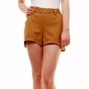 One Teaspoon Brown Suede Faux Leather High Waisted Shorts XS